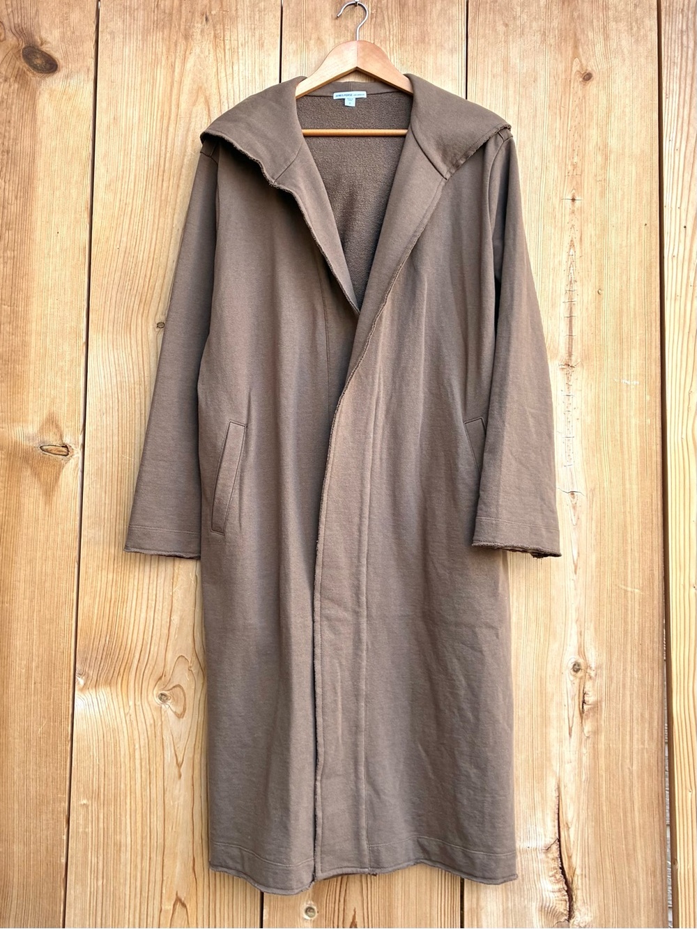 James Perse Long Hooded Coat Sz Medium